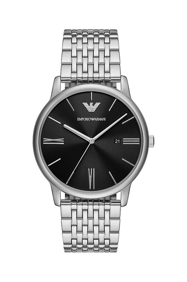 Emporio Armani Ura Emporio Armani moški, srebrna barva