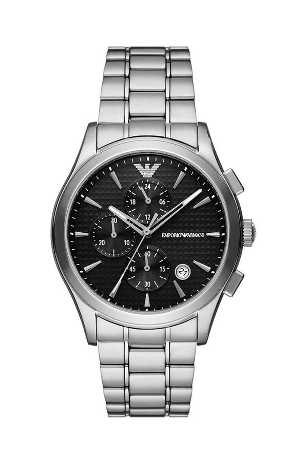 Emporio Armani Ura Emporio Armani Paolo Chronograph moška, srebrna barva, AR11602