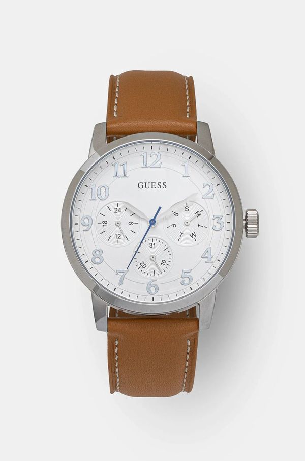 Guess Ura Guess moška, srebrna barva, W0974G1