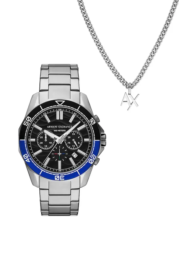 Armani Exchange Ura in ogrlica Armani Exchange SPENCER
