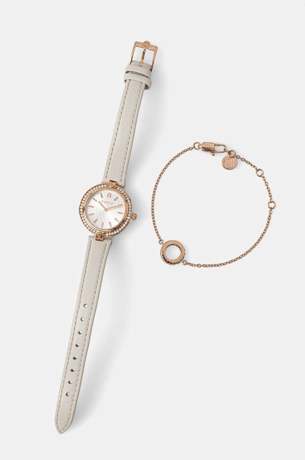 Furla Ura in zapestnica Furla bež barva, FGWJ001BU