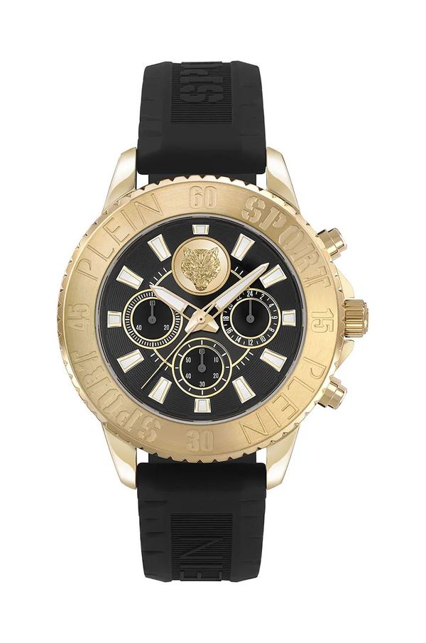 Plein Sport Ura PLEIN SPORT Glam Chrono moška, črna barva, PSMEA0224