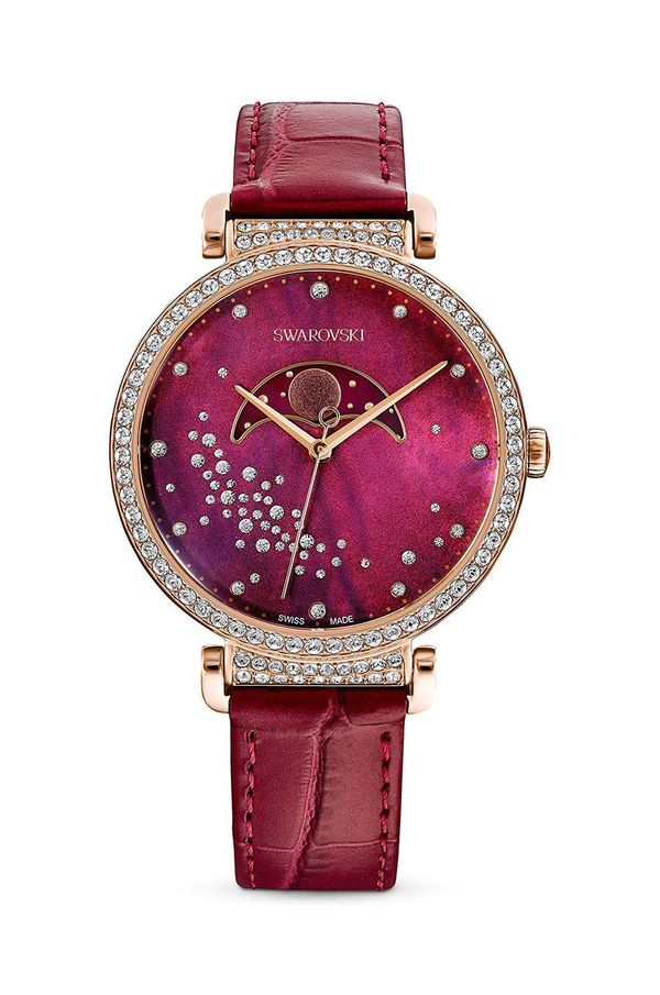 Swarovski Ura Swarovski 5613323 Passage Moon Phase ženska, rdeča barva