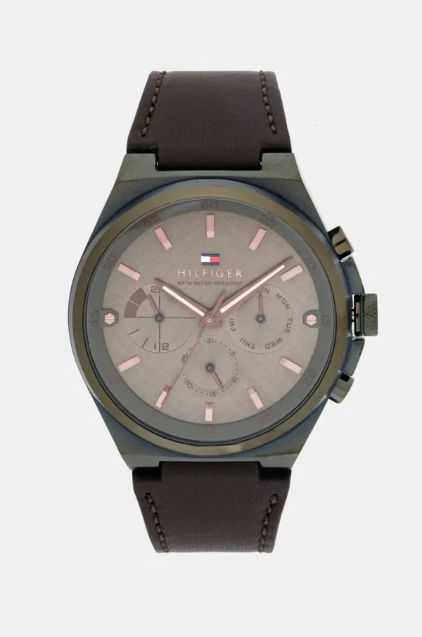 Tommy Hilfiger Ura Tommy Hilfiger moška, rjava barva, 1792085