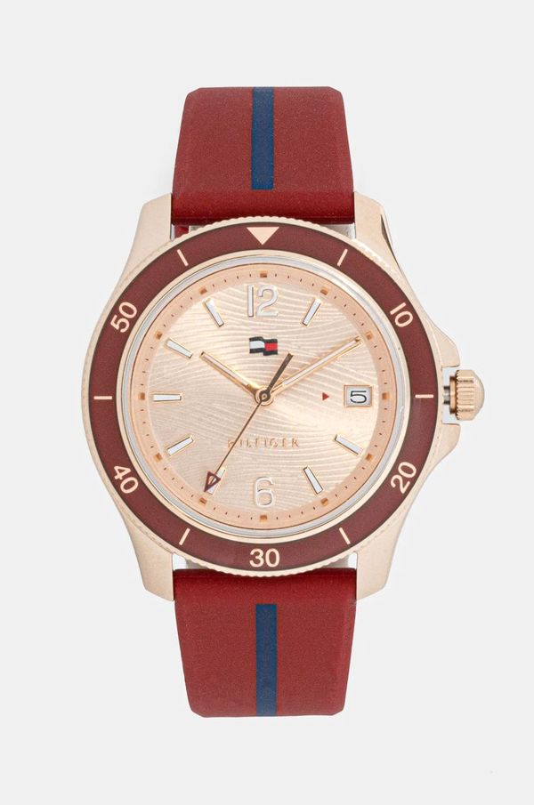 Tommy Hilfiger Ura Tommy Hilfiger ženska, bordo barva, 1782510