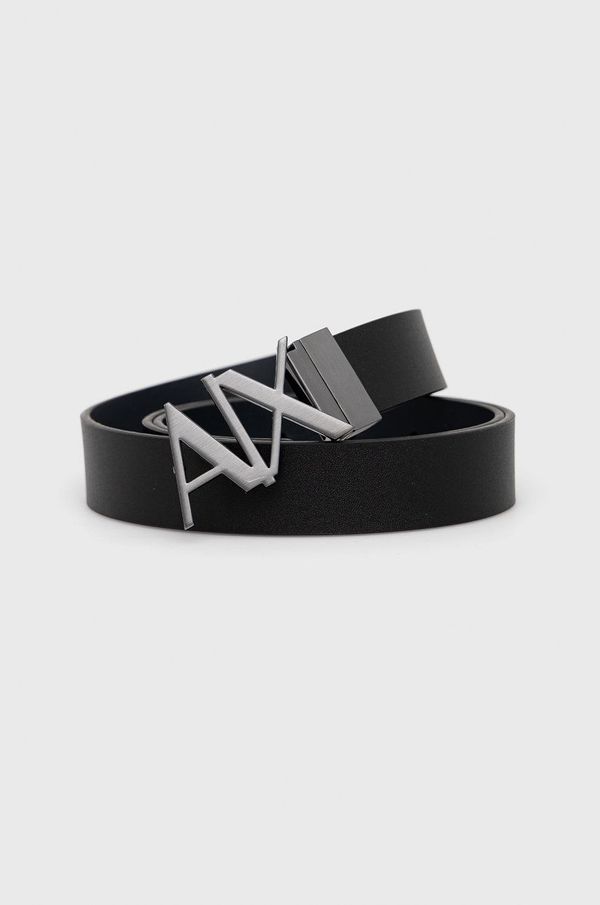 Armani Exchange Usnjen dvostranski pas Armani Exchange moški, črna barva, 951017 CC505