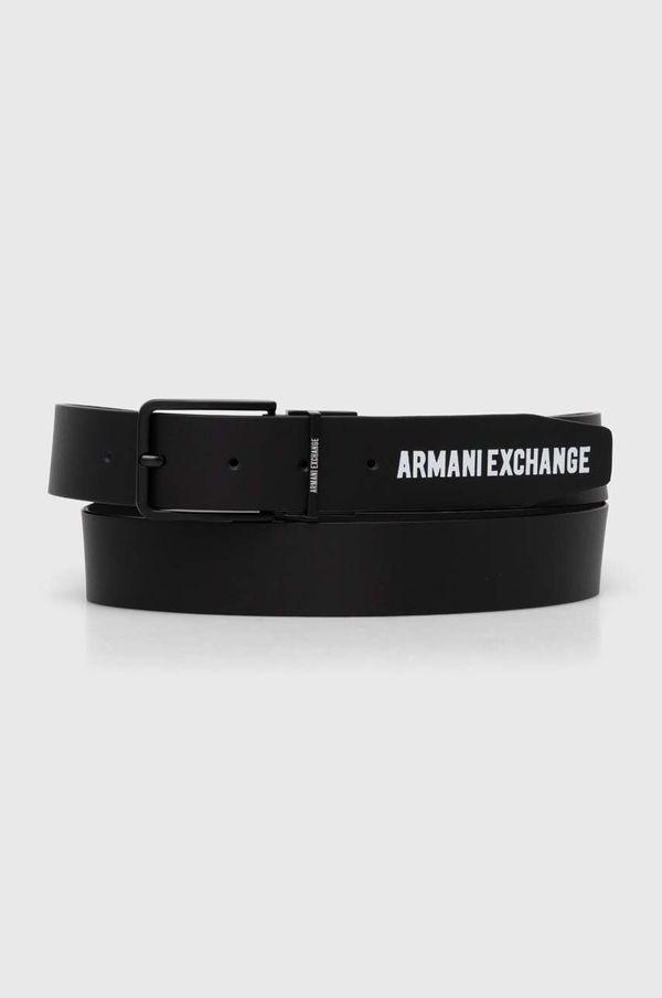 Armani Exchange Usnjen dvostranski pas Armani Exchange moški, črna barva, 951394 4R850