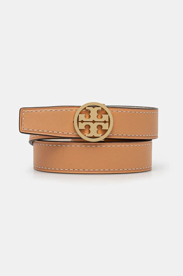 Tory Burch Usnjen dvostranski pas Tory Burch Miller ženski, bela barva, 138935.139