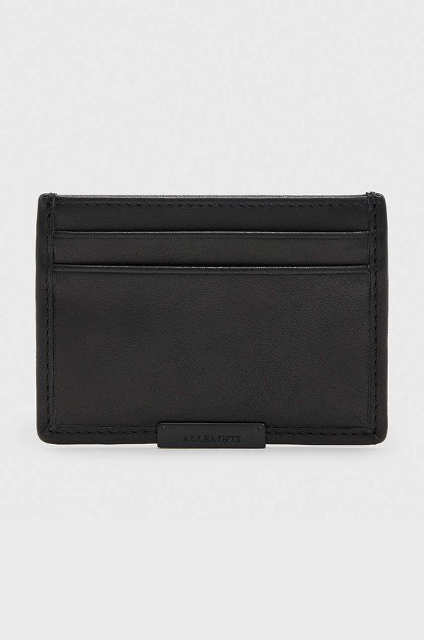 AllSaints Usnjen etui za kartice AllSaints DOVE CARDHOLDER črna barva