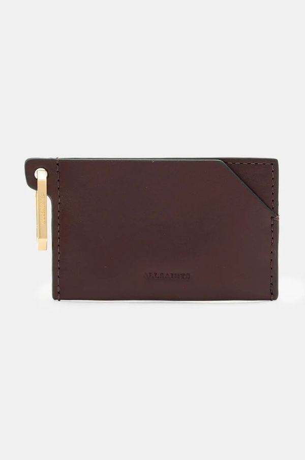 AllSaints Usnjen etui za kartice AllSaints HEX CARDHOLDER bordo barva, W398XB