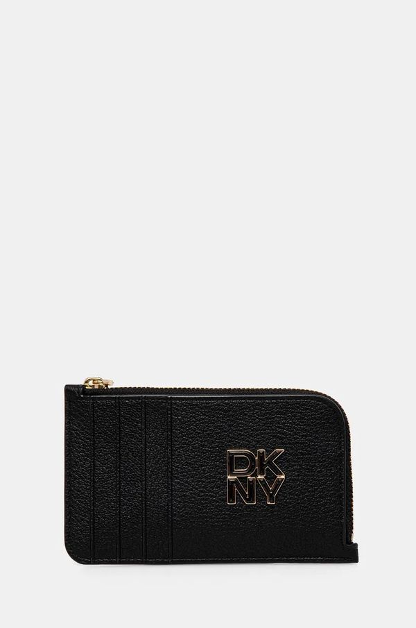 DKNY Usnjen etui za kartice Dkny črna barva, R43ZKF84