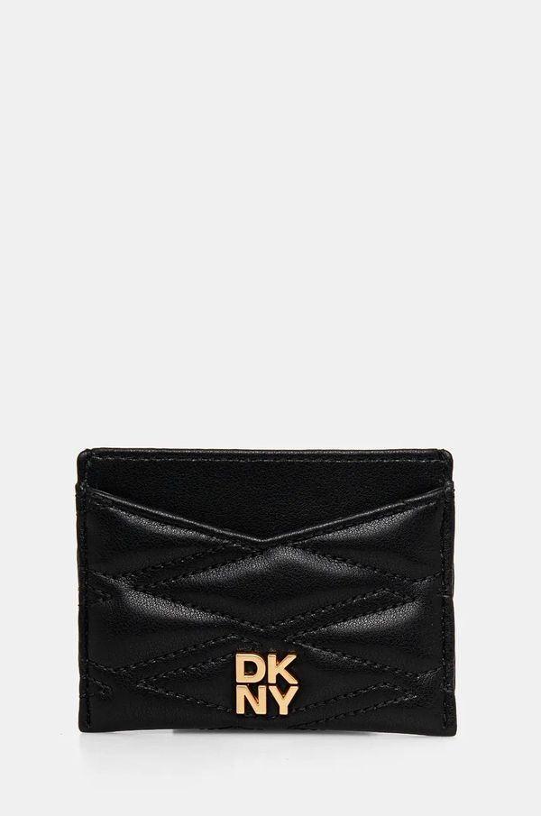 DKNY Usnjen etui za kartice Dkny črna barva, R43ZKG77