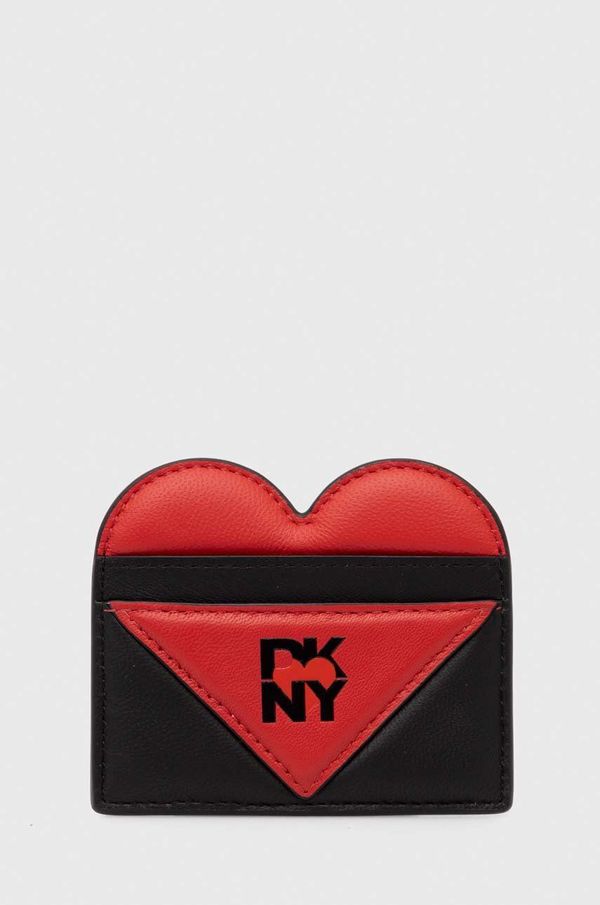DKNY Usnjen etui za kartice Dkny HEART OF NY črna barva, R411ZF07