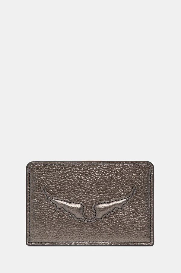 Zadig&Voltaire Usnjen etui za kartice ZADIG&VOLTAIRE srebrna barva, LWSG01267