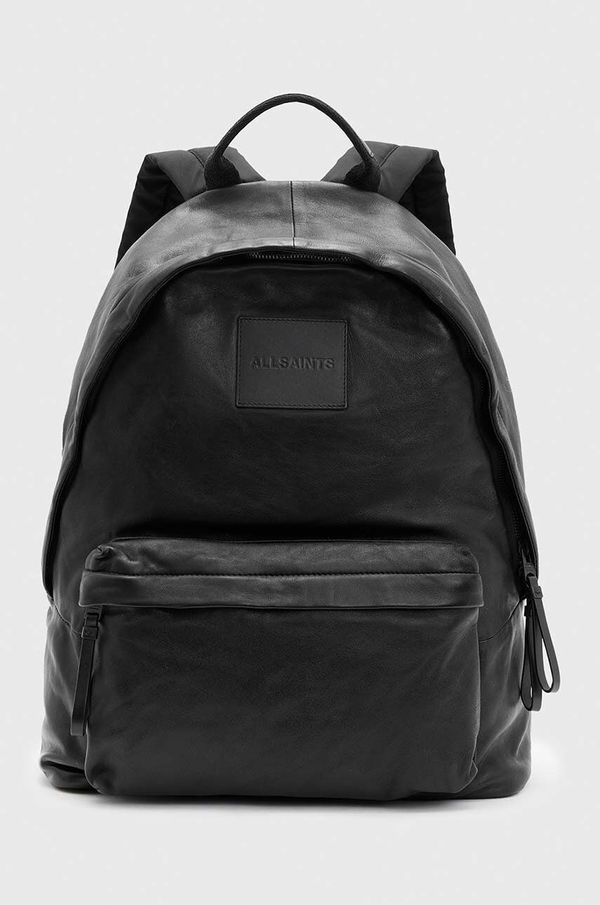 AllSaints Usnjen nahrbtnik AllSaints CARABINER BACKPACK moški, črna barva, M164XB