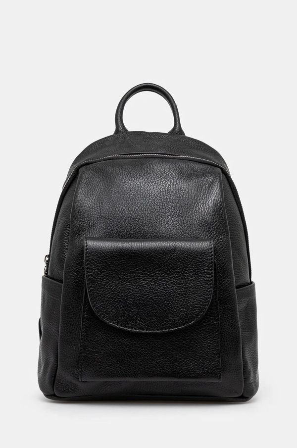 Answear Lab Usnjen nahrbtnik Answear Lab ženski, črna barva