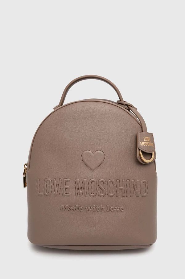 Love Moschino Usnjen nahrbtnik Love Moschino ženski, bež barva, JC4116PP1LL1000A