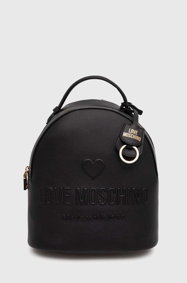 Love Moschino Usnjen nahrbtnik Love Moschino ženski, črna barva, JC4116PP1LL1000A