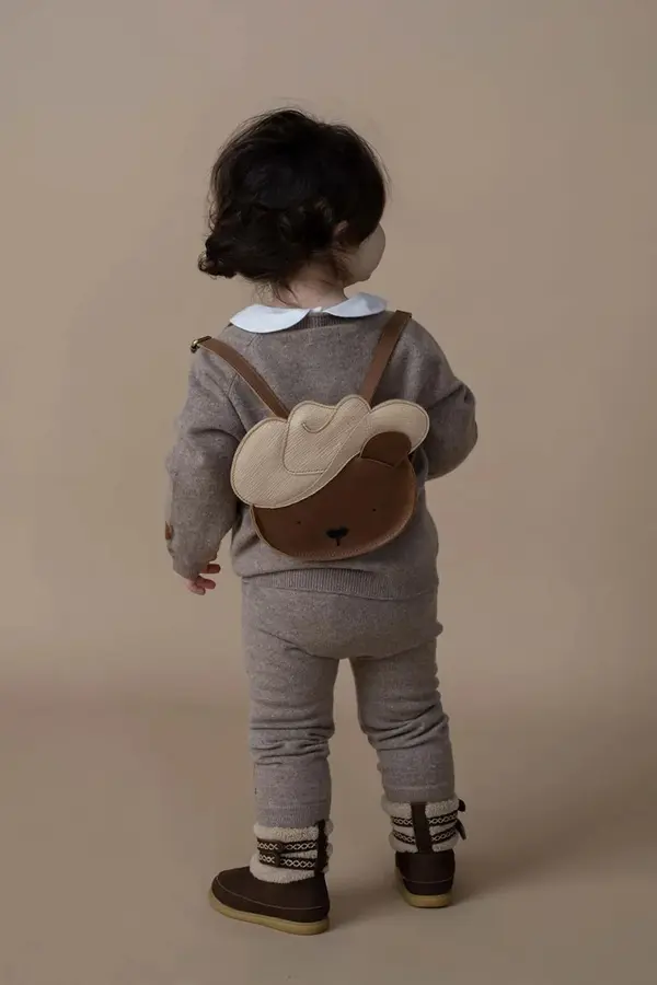 Donsje Usnjen otroški nahrbtnik Donsje Stanzen Backpack Cowboy Bear