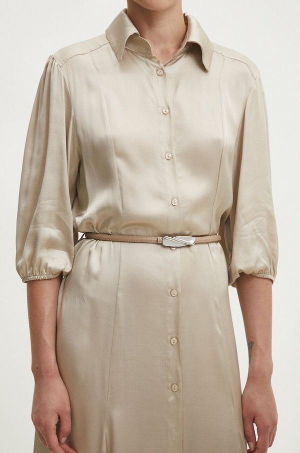 Answear Lab Usnjen pas Answear Lab ženski, bež barva