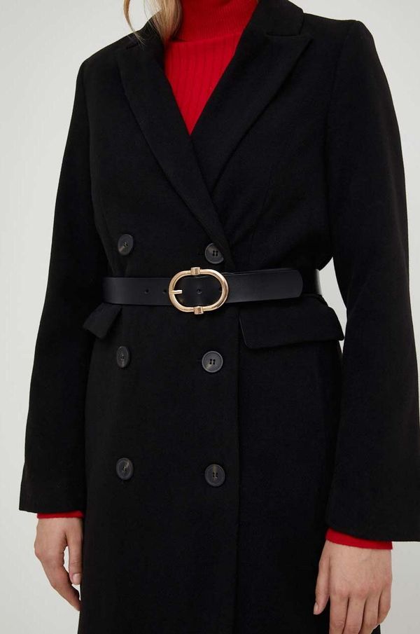 Answear Lab Usnjen pas Answear Lab ženski, črna barva