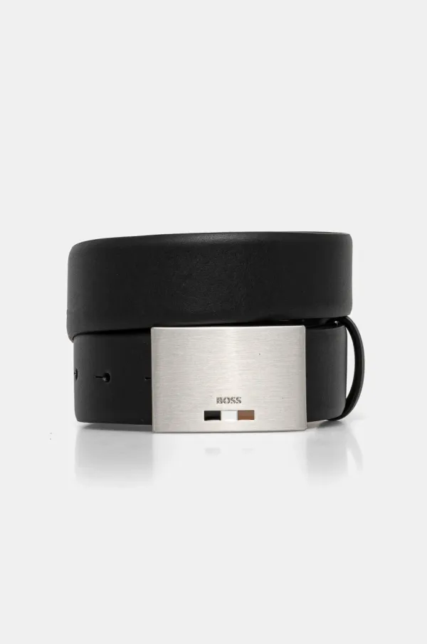 BOSS Usnjen pas BOSS moški, črna barva, 50537467