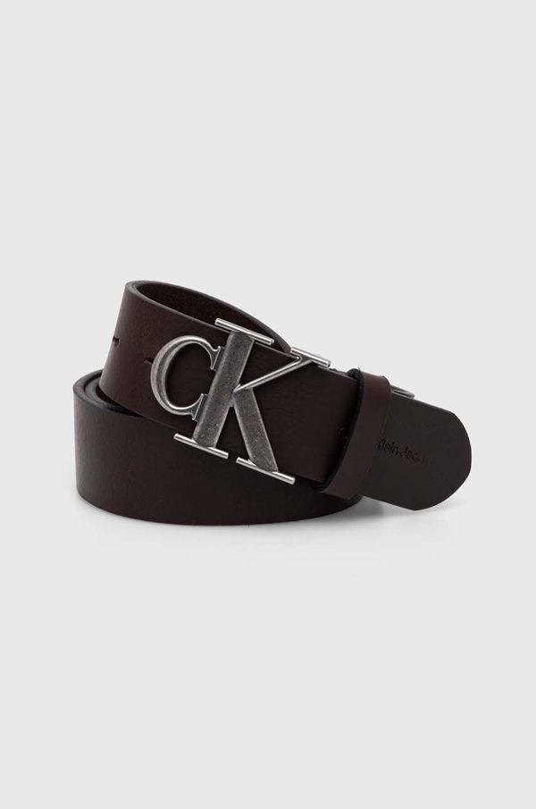 Calvin Klein Jeans Usnjen pas Calvin Klein Jeans rjava barva, K50K512067