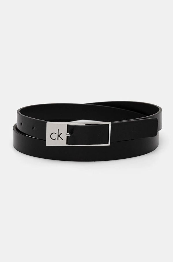 Calvin Klein Usnjen pas Calvin Klein ženski, črna barva, K60K612869