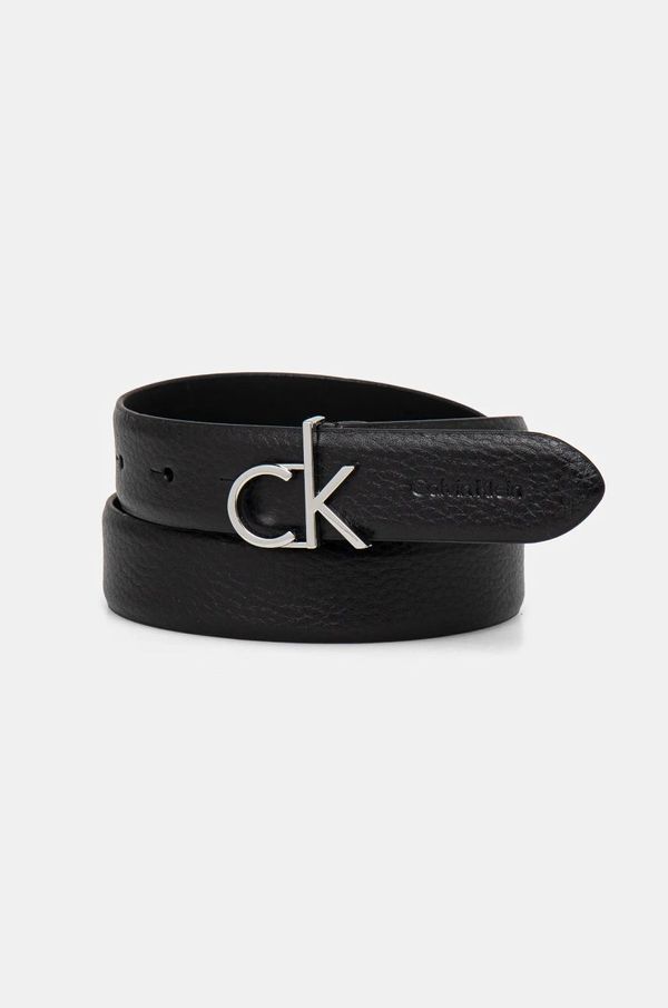 Calvin Klein Usnjen pas Calvin Klein ženski, črna barva, K60K613073