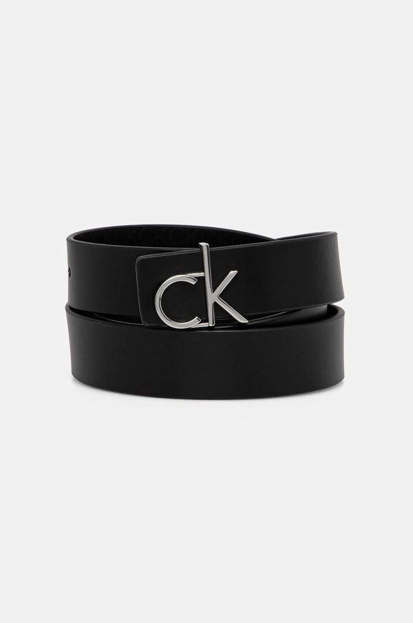 Calvin Klein Usnjen pas Calvin Klein ženski, črna barva, K60K613074