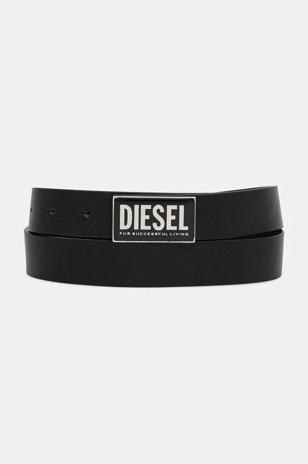 Diesel Usnjen pas Diesel B-GLOSSY II moški, črna barva, X09945.PR227