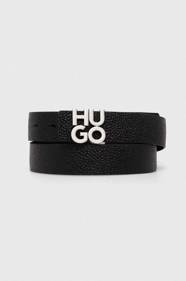 Hugo Usnjen pas HUGO moški, črna barva