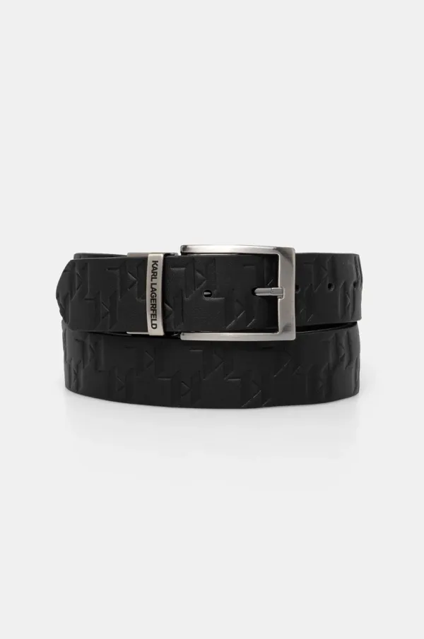 Karl Lagerfeld Usnjen pas Karl Lagerfeld moški, črna barva, 551454.815300