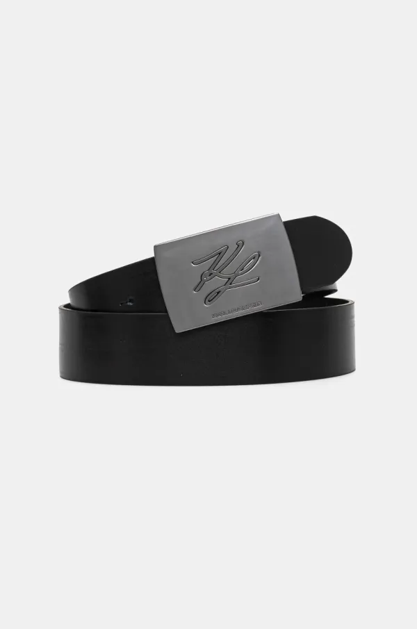 Karl Lagerfeld Usnjen pas Karl Lagerfeld moški, črna barva, 552438.815300