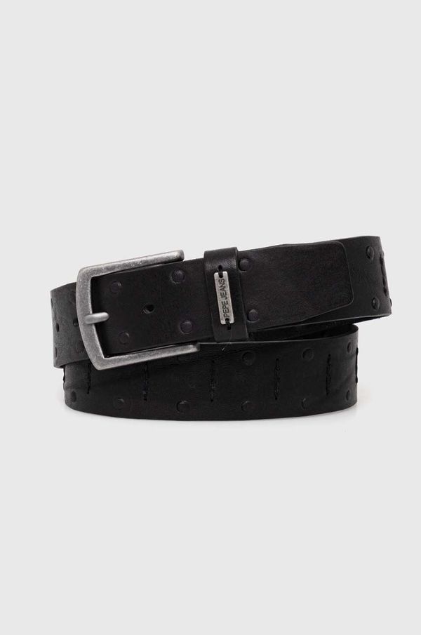 Pepe Jeans Usnjen pas Pepe Jeans KENT BELT moški, črna barva, PM021030