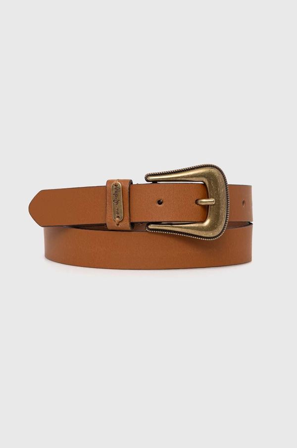 Pepe Jeans Usnjen pas Pepe Jeans MILDRED BELT ženski, rjava barva, PL020852