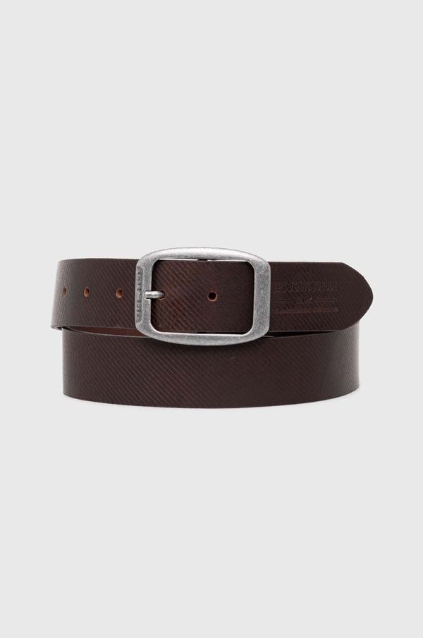 Pepe Jeans Usnjen pas Pepe Jeans WADE BELT moški, rjava barva, PM021025