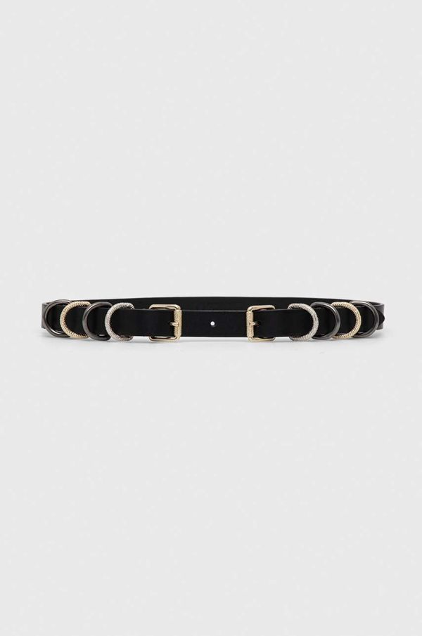 Pinko Usnjen pas Pinko ženski, črna barva