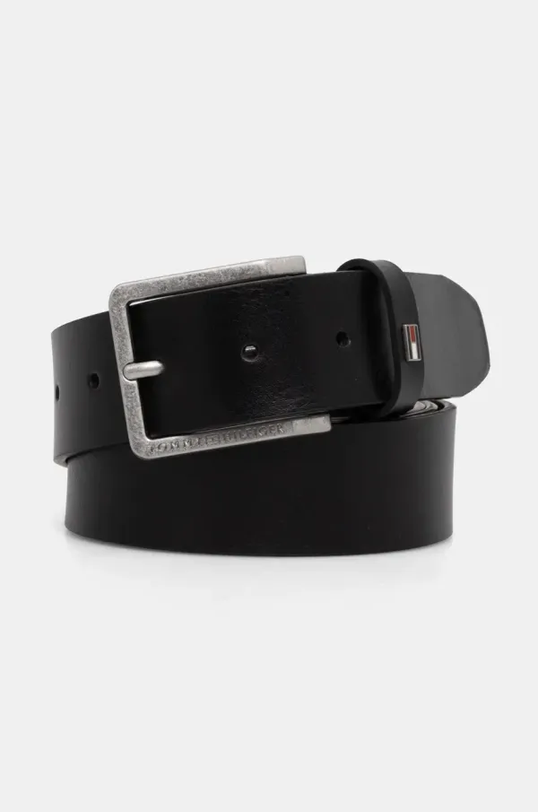 Tommy Hilfiger Usnjen pas Tommy Hilfiger moški, črna barva, AM0AM11462