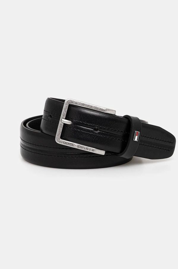 Tommy Hilfiger Usnjen pas Tommy Hilfiger moški, črna barva, AM0AM13304