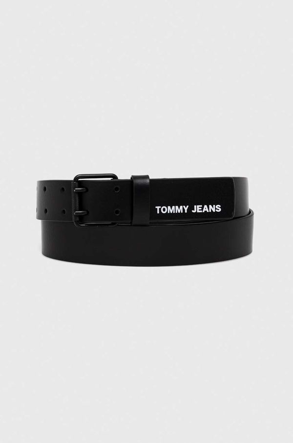 Tommy Jeans Usnjen pas Tommy Jeans moški, črna barva
