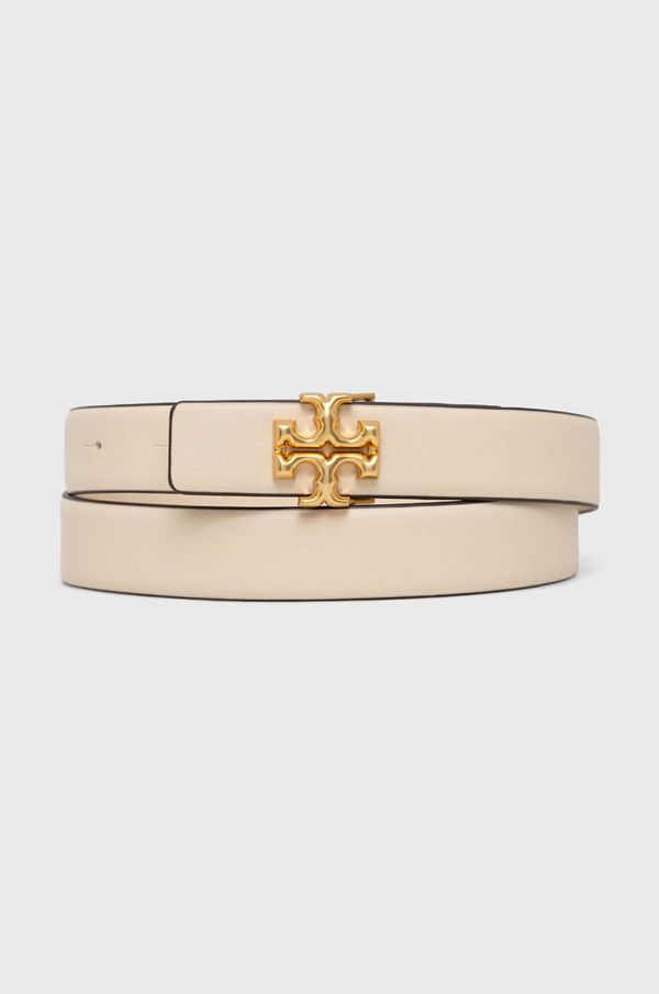 Tory Burch Usnjen pas Tory Burch ženski, bež barva