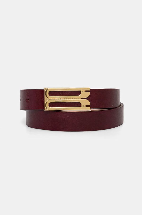 Victoria Beckham Usnjen pas Victoria Beckham ženski, bordo barva, 1424ABL005952A
