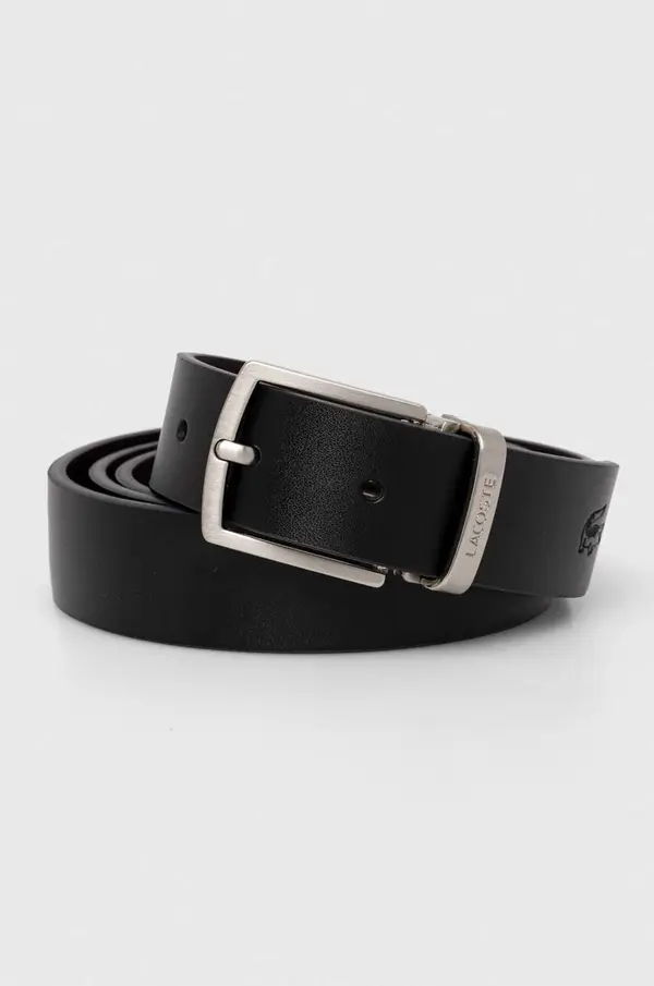 Lacoste Usnjen pas z odstranljivimi zaponkami Lacoste