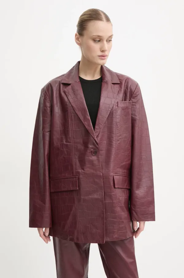 Gestuz Usnjen suknjič Gestuz rdeča barva, 10909797