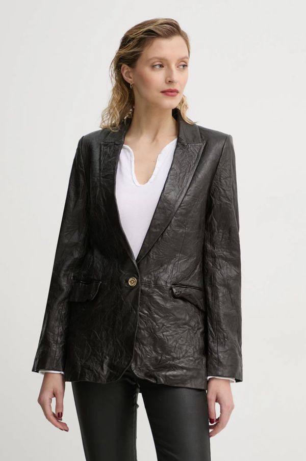 Zadig&Voltaire Usnjen suknjič ZADIG&VOLTAIRE rjava barva, RWBL00059