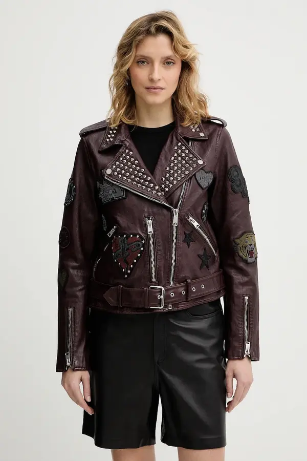 AllSaints Usnjena biker jakna AllSaints COLLEGE