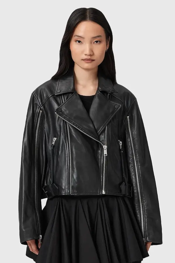 AllSaints Usnjena biker jakna AllSaints MASONE