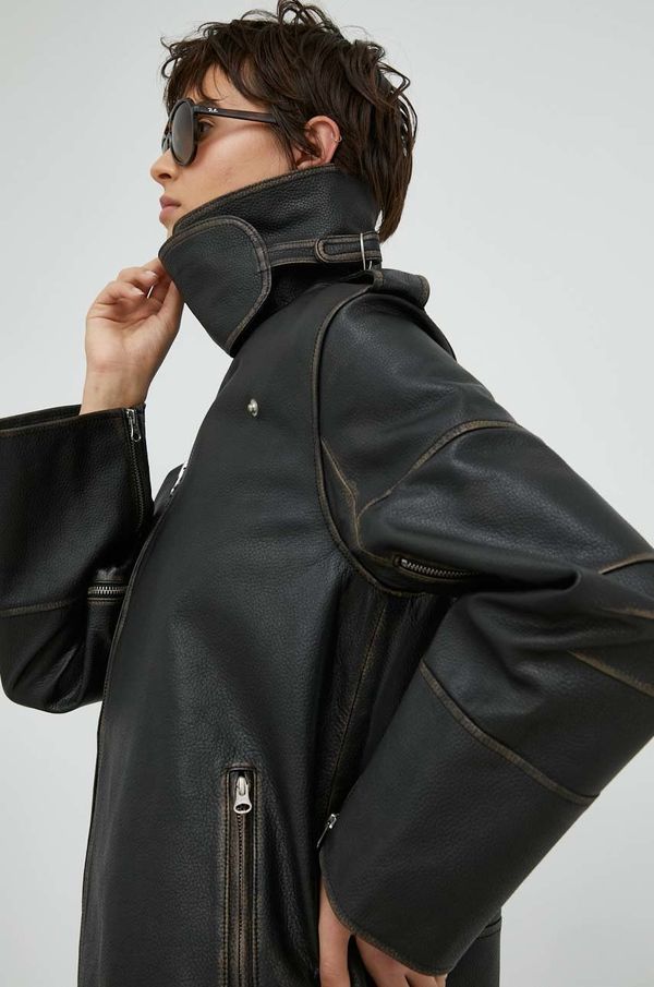 By Malene Birger Usnjena biker jakna By Malene Birger ženska, rjava barva,