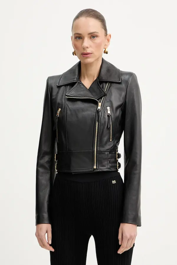 Elisabetta Franchi Usnjena biker jakna Elisabetta Franchi